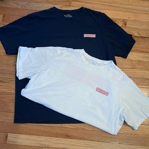 2 Vineyard Vines Martha’s Vineyard tee shirts!  Navy & white!  XXL